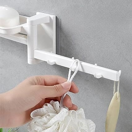 7 Hook Towel Bar, Multifunctional Hook Shelf, Caddy Kitchen Shelf, Self Adhesive Bathroom Kitchen Storage Shelf with Towel Bar, Rotatable Soap Dish With Towel Bar 7 Hook Towel Bar, Multifunctional Hook Shelf, Caddy Kitchen Shelf, Self Adhesive Bathroom Kitchen Storage Shelf with Towel Bar, Rotatable Soap Dish With Towel Bar